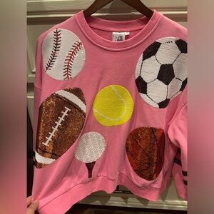 Queen of Sparkles Pink, Sports Sweatshirt Size Small